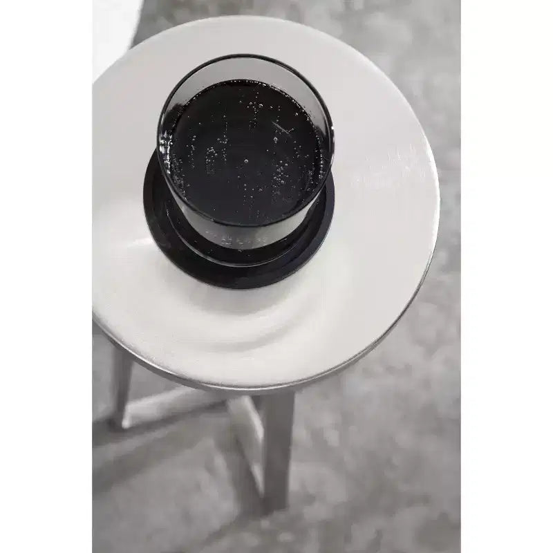 Tavolino Piedistallo in Metallo e Marmo – Oro / Grigio-Argento / Peltro / Argento / Bianco-Oro / Bianco-Peltro