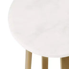 Tavolino Piedistallo in Metallo e Marmo – Oro / Grigio-Argento / Peltro / Argento / Bianco-Oro / Bianco-Peltro