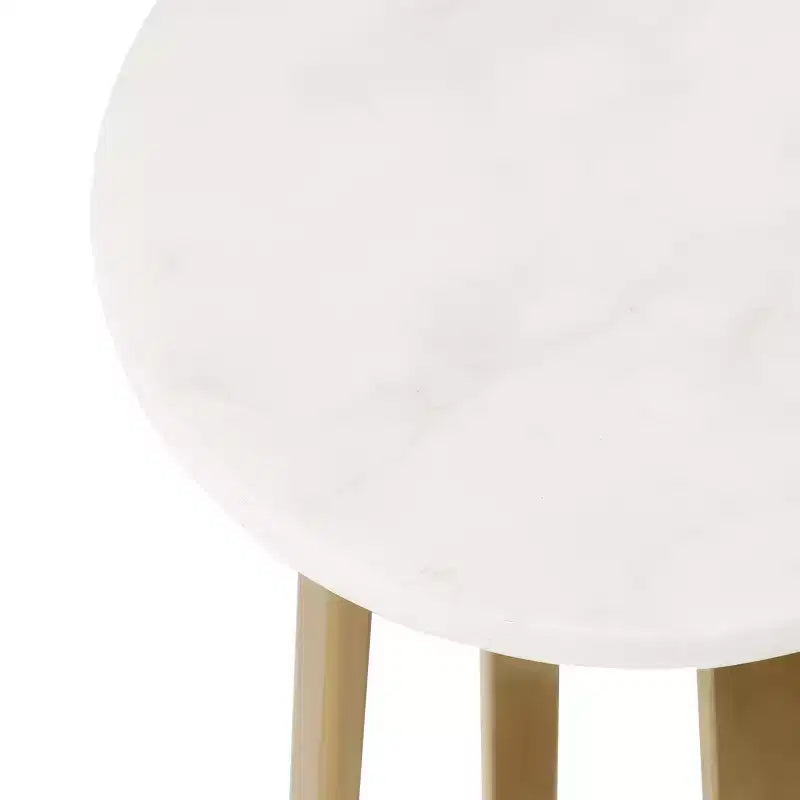 Tavolino Piedistallo in Metallo e Marmo – Oro / Grigio-Argento / Peltro / Argento / Bianco-Oro / Bianco-Peltro