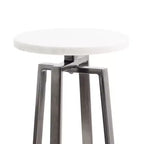 Tavolino Piedistallo in Metallo e Marmo – Oro / Grigio-Argento / Peltro / Argento / Bianco-Oro / Bianco-Peltro
