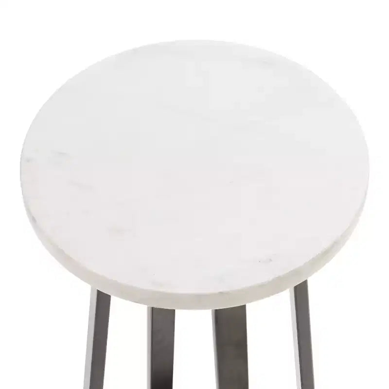 Tavolino Piedistallo in Metallo e Marmo – Oro / Grigio-Argento / Peltro / Argento / Bianco-Oro / Bianco-Peltro
