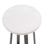 Tavolino Piedistallo in Metallo e Marmo – Oro / Grigio-Argento / Peltro / Argento / Bianco-Oro / Bianco-Peltro