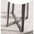 Tavolino Piedistallo in Metallo e Marmo – Oro / Grigio-Argento / Peltro / Argento / Bianco-Oro / Bianco-Peltro