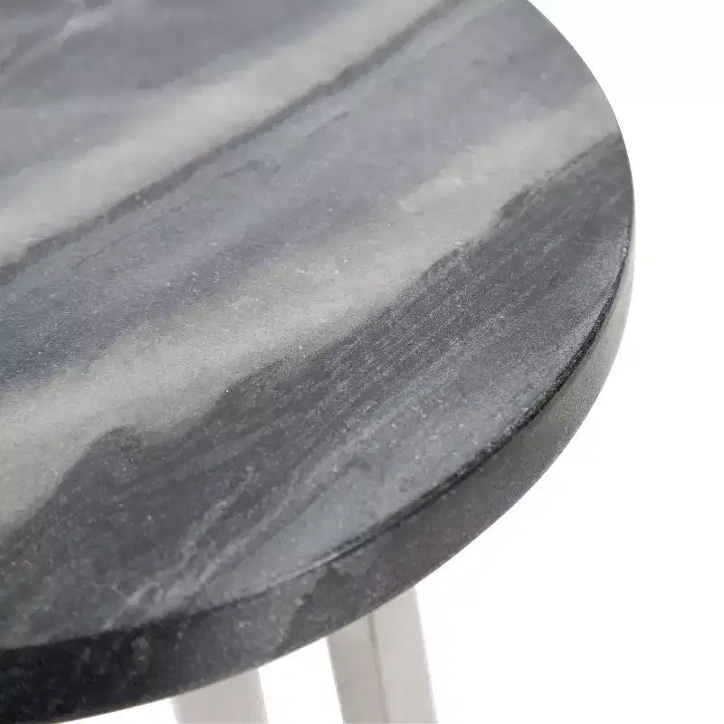 Tavolino Piedistallo in Metallo e Marmo – Oro / Grigio-Argento / Peltro / Argento / Bianco-Oro / Bianco-Peltro