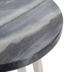Tavolino Piedistallo in Metallo e Marmo – Oro / Grigio-Argento / Peltro / Argento / Bianco-Oro / Bianco-Peltro
