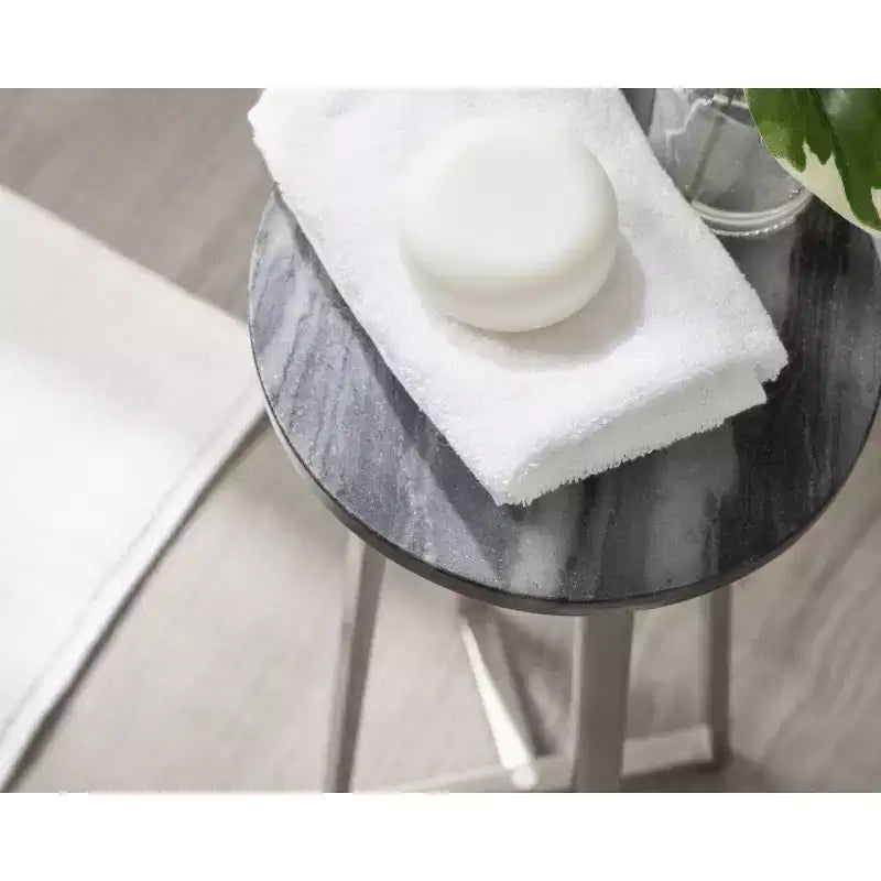 Tavolino Piedistallo in Metallo e Marmo – Oro / Grigio-Argento / Peltro / Argento / Bianco-Oro / Bianco-Peltro