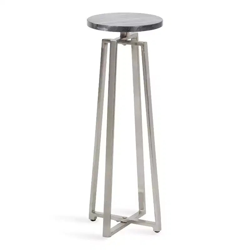 Tavolino Piedistallo in Metallo e Marmo – Oro / Grigio-Argento / Peltro / Argento / Bianco-Oro / Bianco-Peltro