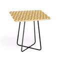 Charly Clements Vintage Checkered Sunshine Side Square Table - Deny Designs